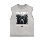 Frayed Edge Mystery Mask Graphic Tank Top