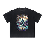 Vintage Frayed Mystery Mask Pattern Tee