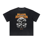 Vintage Frayed Mystery Mask Pattern Tee