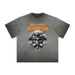 Heavy Faded Mystery Mask Graphic T Shirt