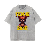 Stone Wash Creepy Bear Graphic T-Shirt