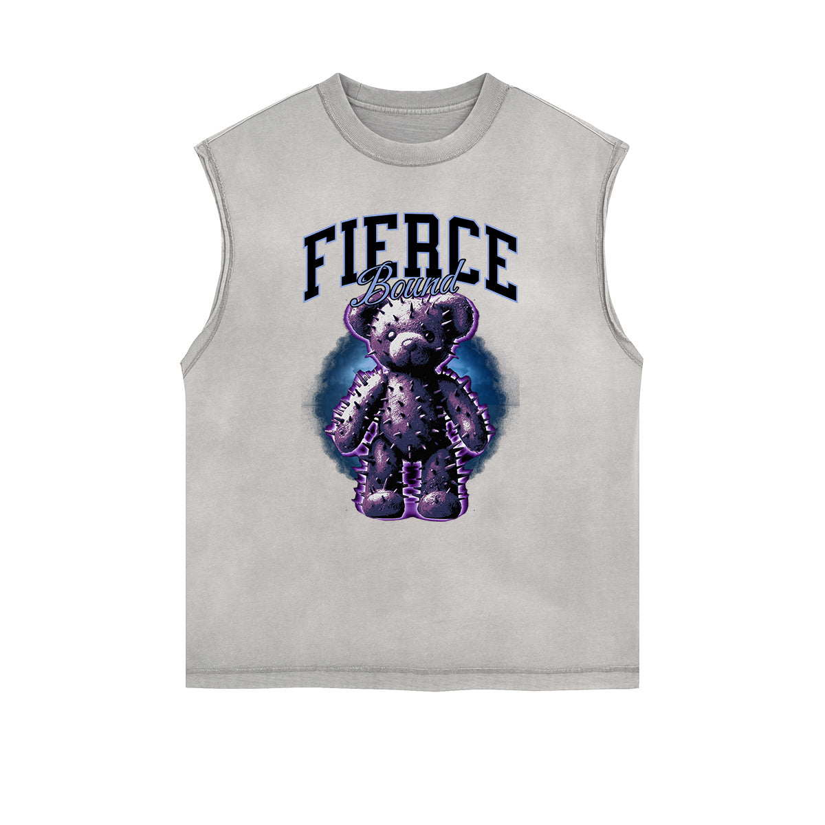 Frayed Edge Creepy Bear Graphic Tank Top