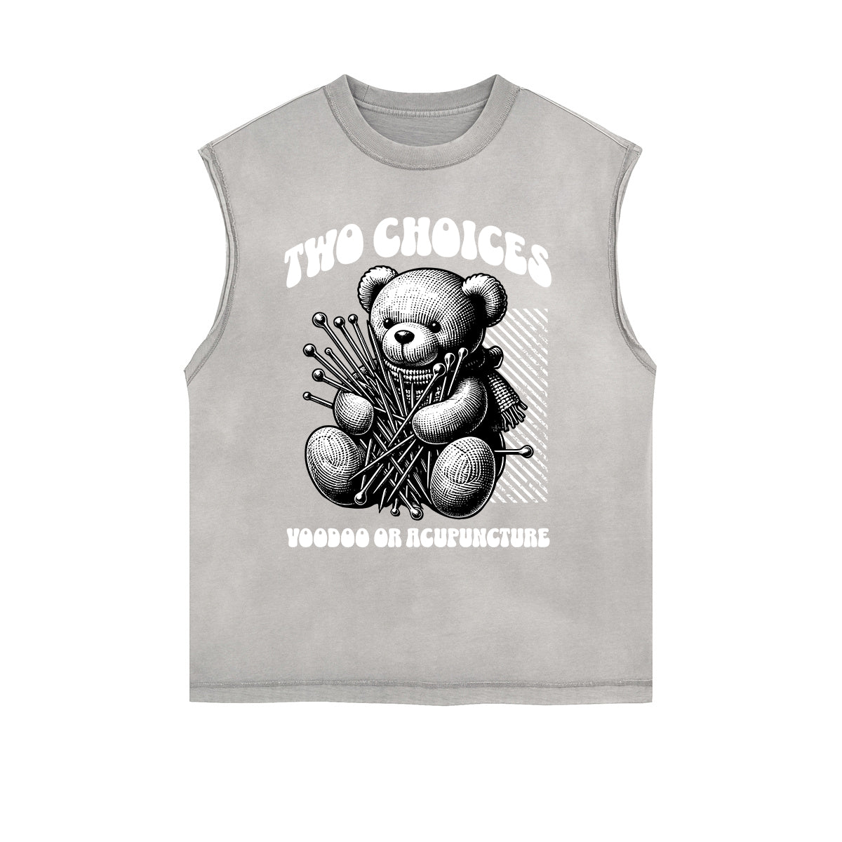 Frayed Edge Creepy Bear Graphic Tank Top