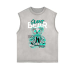 Frayed Edge Creepy Bear Graphic Tank Top