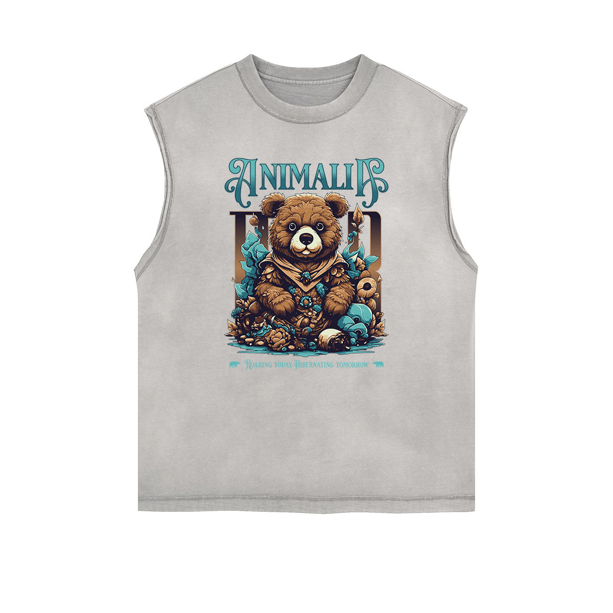 Frayed Edge Creepy Bear Graphic Tank Top