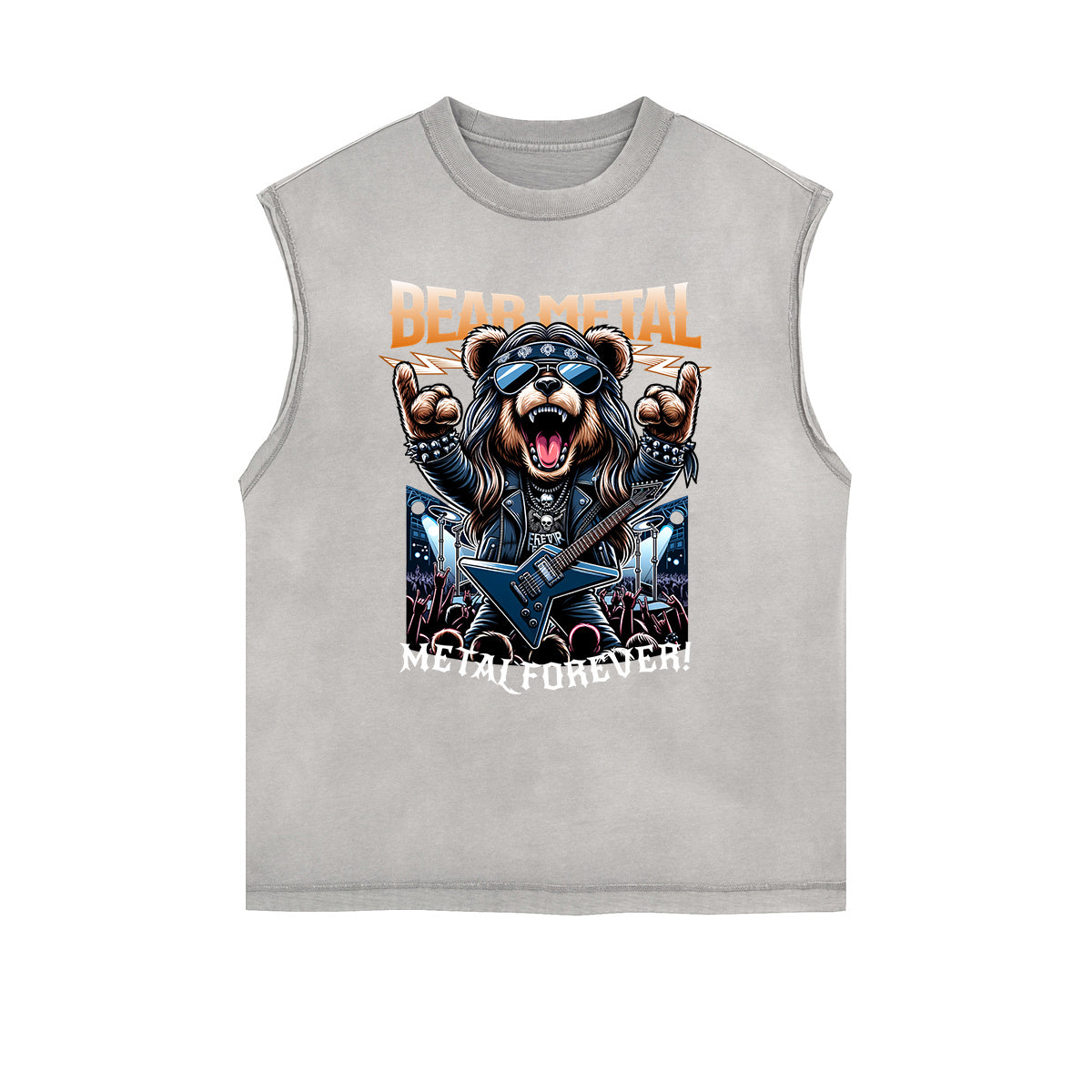 Frayed Edge Creepy Bear Graphic Tank Top