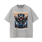 Stone Wash Creepy Bear Graphic T-Shirt