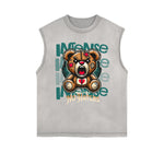 Frayed Edge Creepy Bear Graphic Tank Top