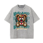 Stone Wash Creepy Bear Graphic T-Shirt
