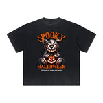 Heavy Faded Creepy Bear Graphic T Shirt