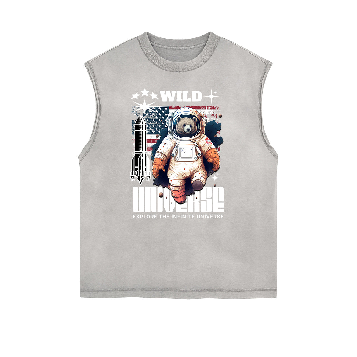 Frayed Edge Creepy Bear Graphic Tank Top