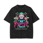 Washed Creepy Bear Graphic Cotton Tee