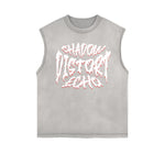 Dark Aesthetic Frayed-Edge Tank Top