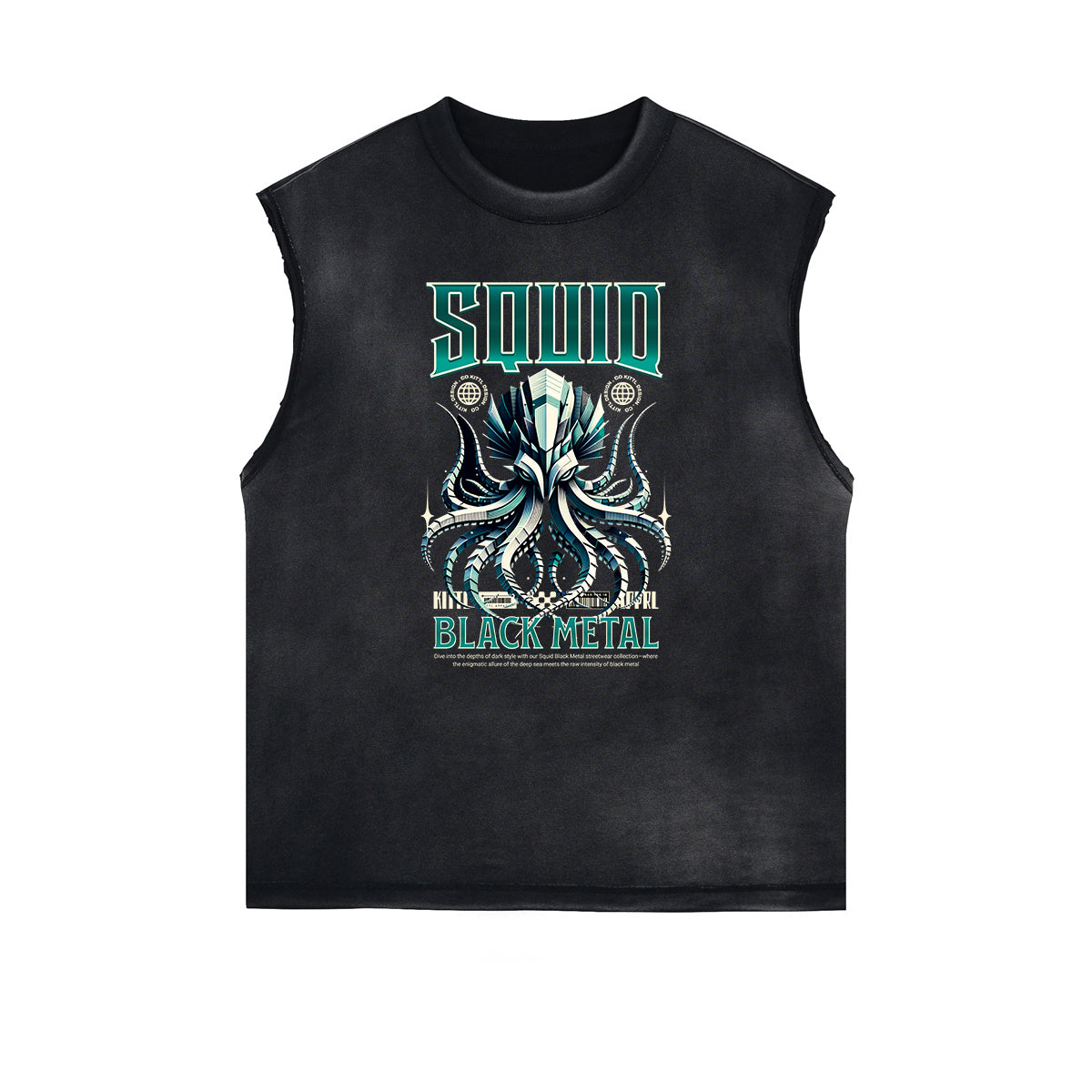 Sleeveless Distressed Dark Aesthetic Tee
