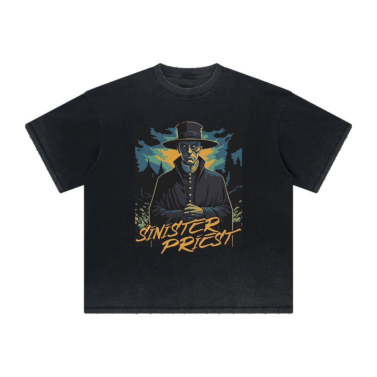 Vintage-Style Frayed Dark Aesthetic Tee