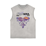 Dark Aesthetic Frayed-Edge Tank Top