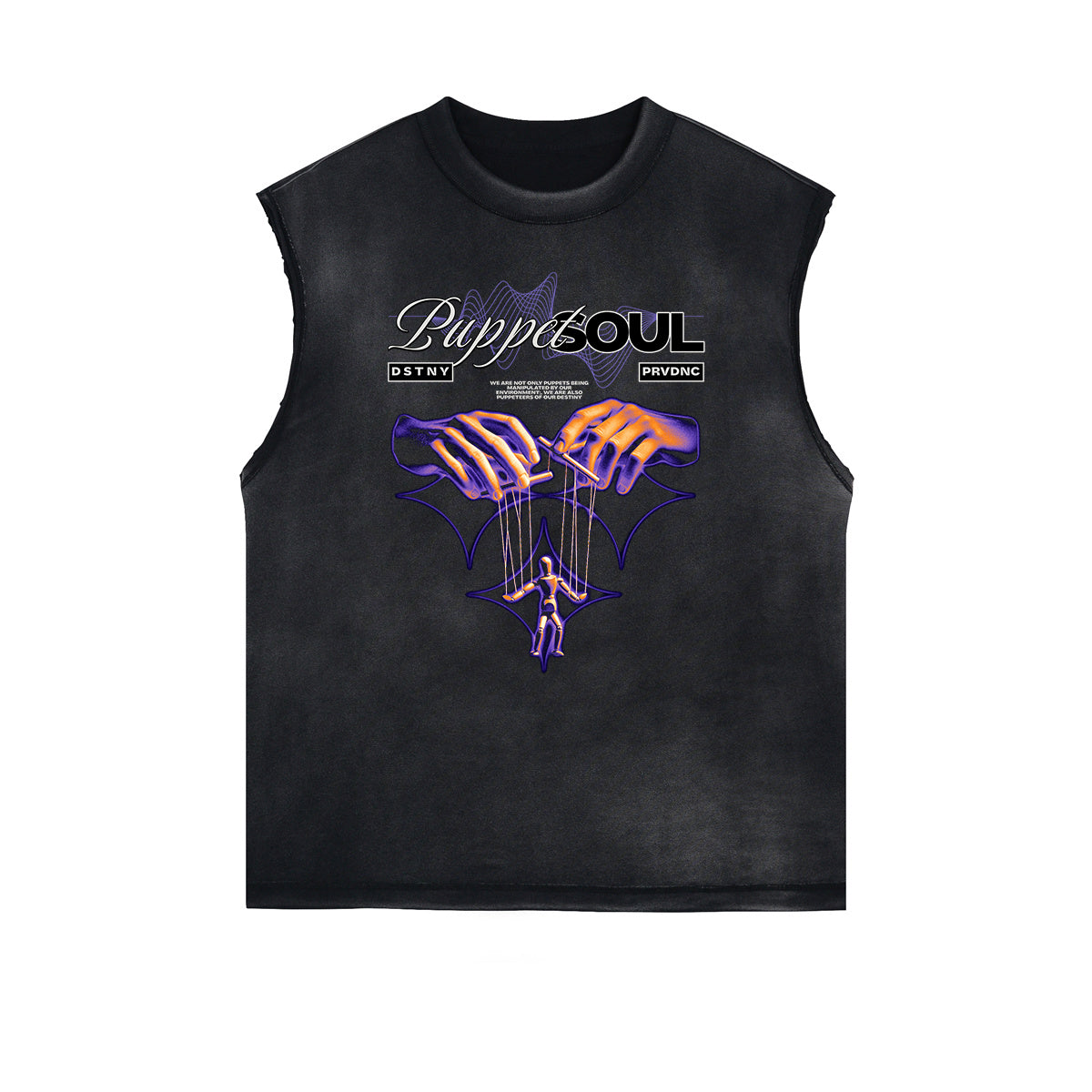 Sleeveless Distressed Dark Aesthetic Tee