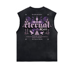 Sleeveless Distressed Dark Aesthetic Tee