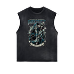 Sleeveless Distressed Dark Aesthetic Tee