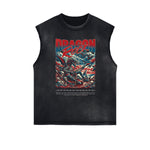 Sleeveless Distressed Dark Aesthetic Tee