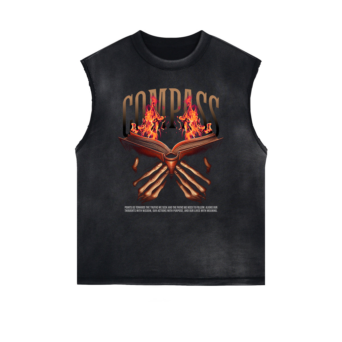 Sleeveless Distressed Dark Aesthetic Tee