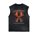 Sleeveless Distressed Dark Aesthetic Tee