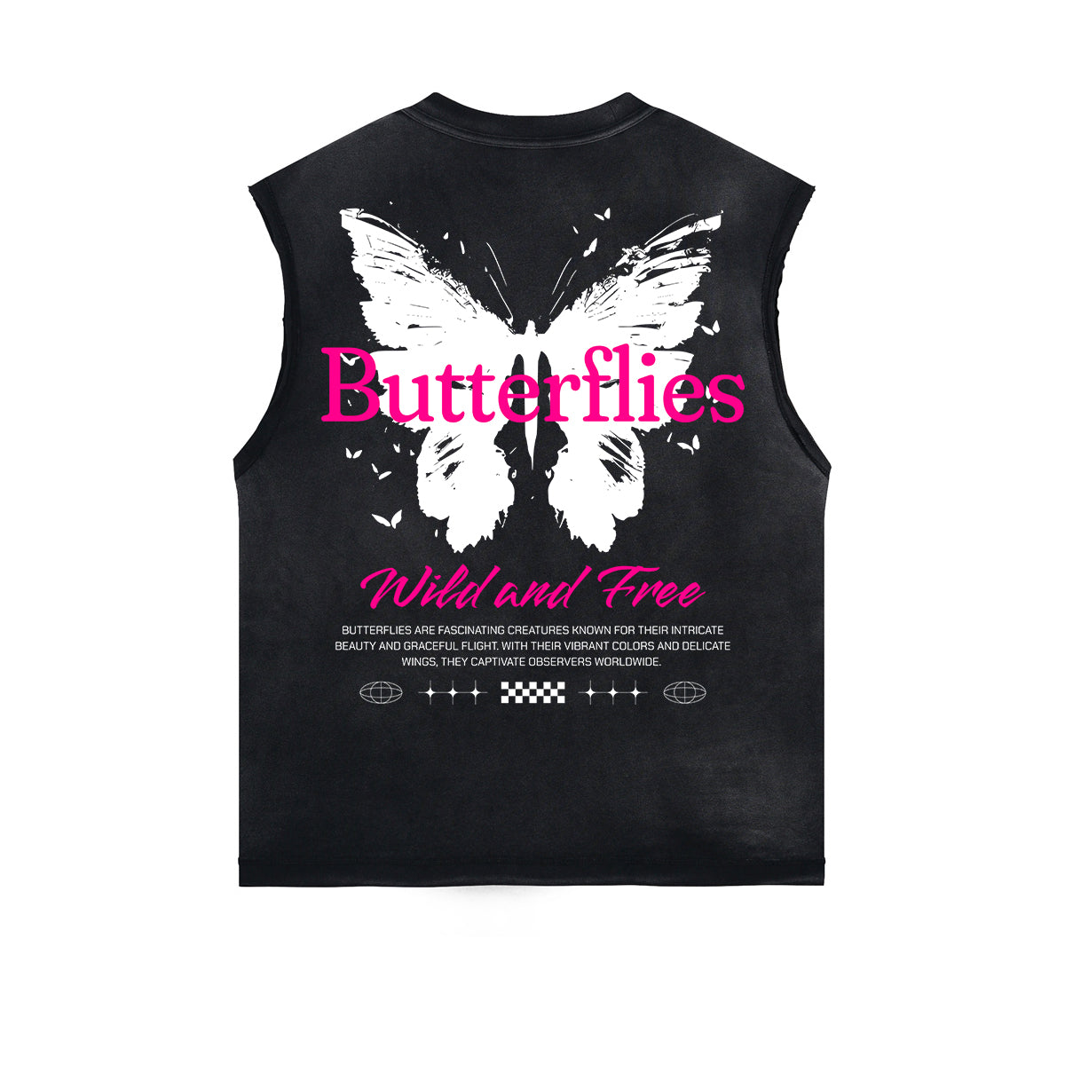 Sleeveless Distressed Dark Aesthetic Tee