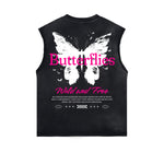 Sleeveless Distressed Dark Aesthetic Tee