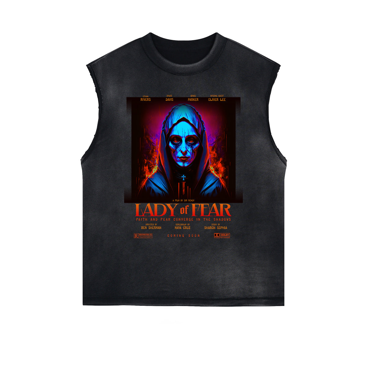 Sleeveless Distressed Dark Aesthetic Tee