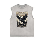 Dark Aesthetic Frayed-Edge Tank Top