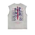 Dark Aesthetic Frayed-Edge Tank Top
