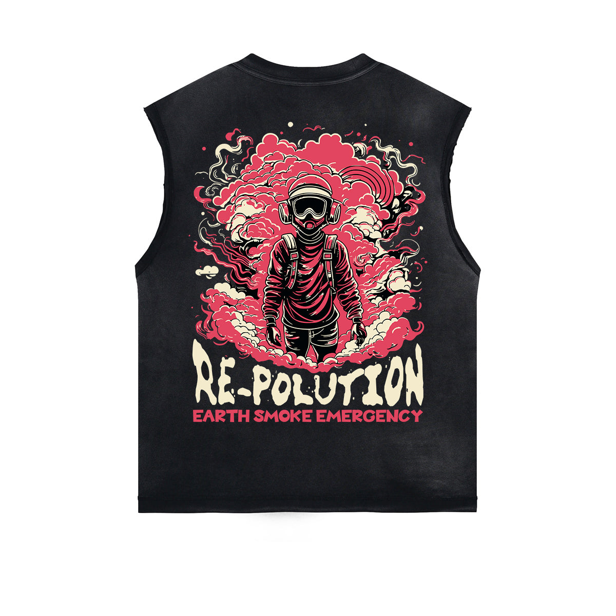 Sleeveless Distressed Dark Aesthetic Tee