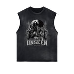 Distressed Gothic Death Motif Tank Top