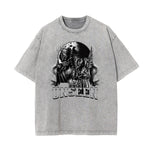 Camiseta gótica con motivo de muerte lavada a la piedra