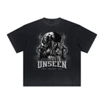 Vintage-Style Frayed Gothic Death Motif Tee