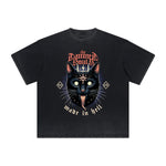 Vintage-Style Frayed Gothic Death Motif Tee