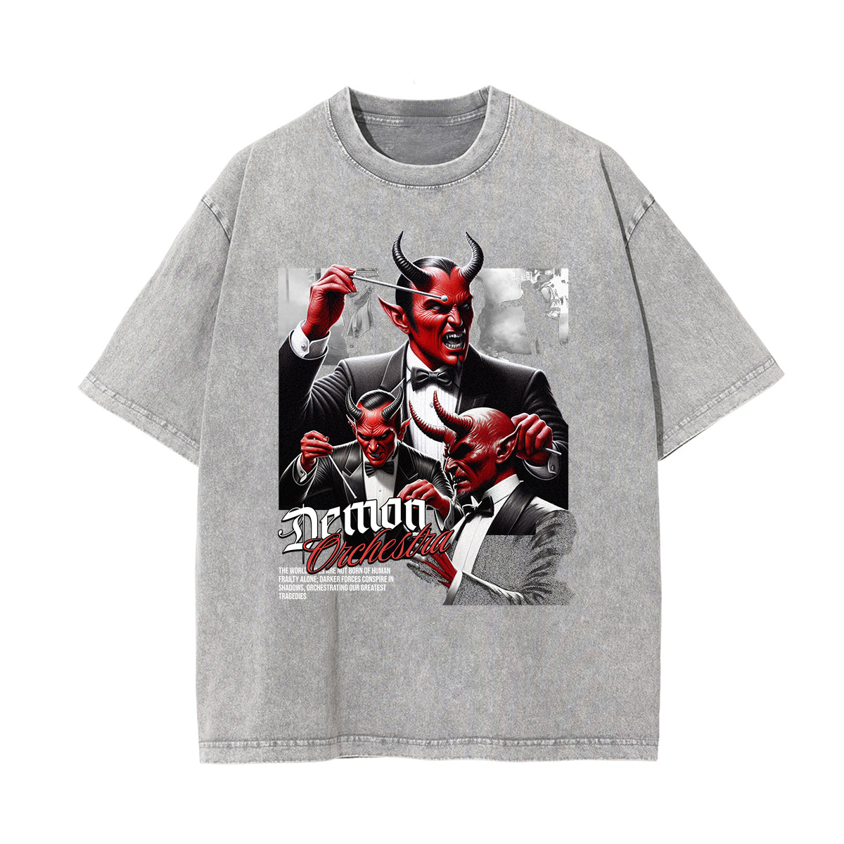 Camiseta gótica con motivo de muerte lavada a la piedra