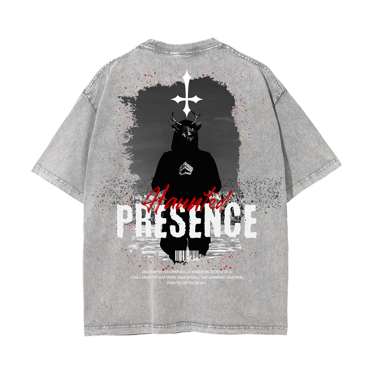 Camiseta gótica con motivo de muerte lavada a la piedra