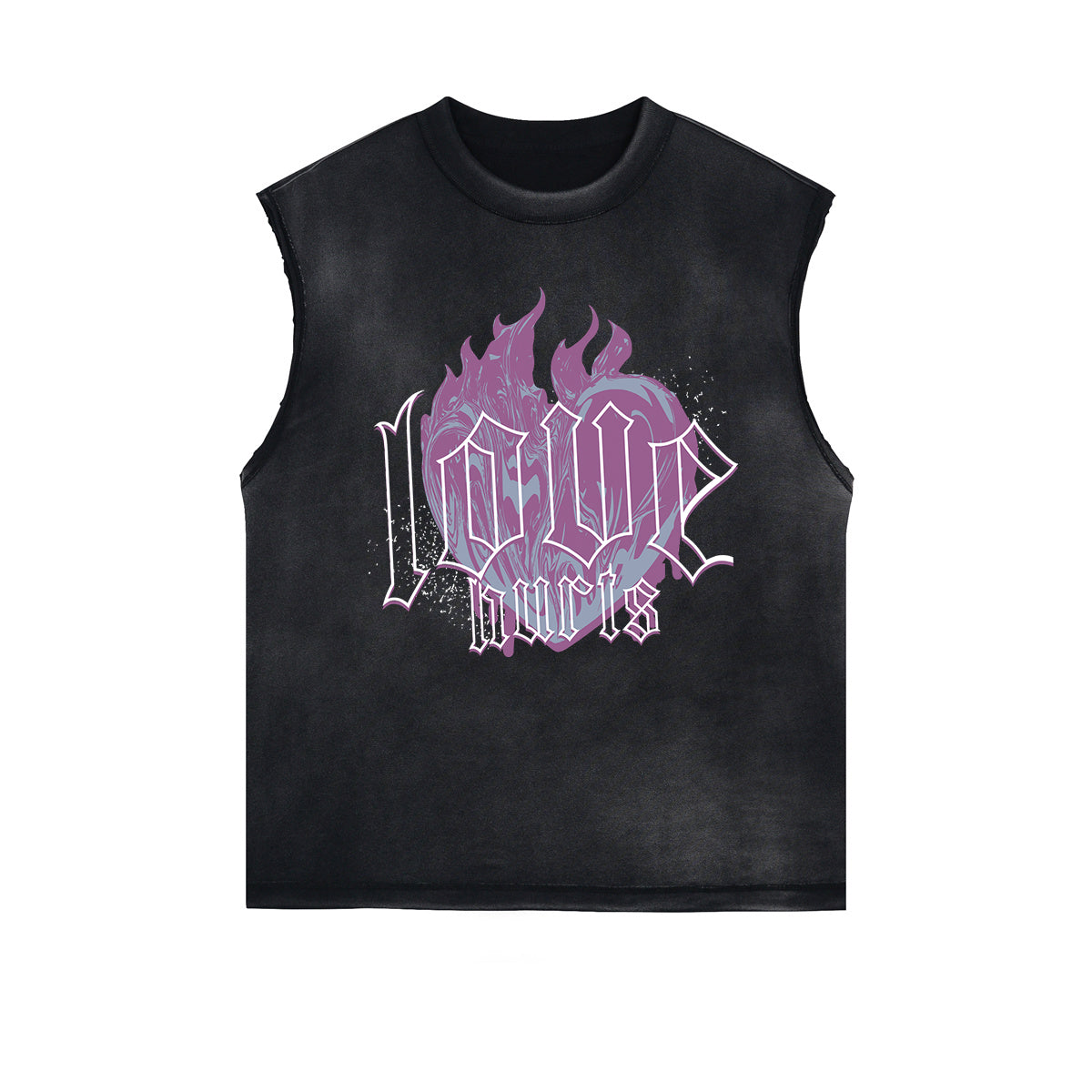 Distressed Gothic Death Motif Tank Top