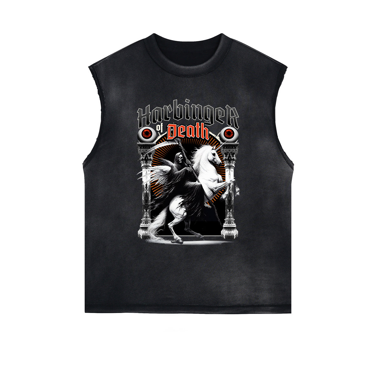 Distressed Gothic Death Motif Tank Top