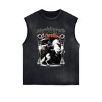 Distressed Gothic Death Motif Tank Top