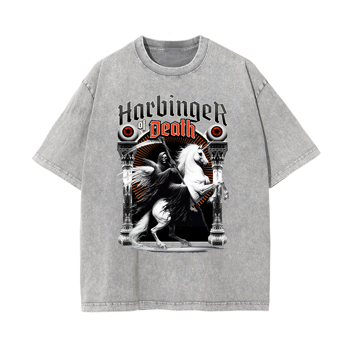 Camiseta gótica con motivo de muerte lavada a la piedra