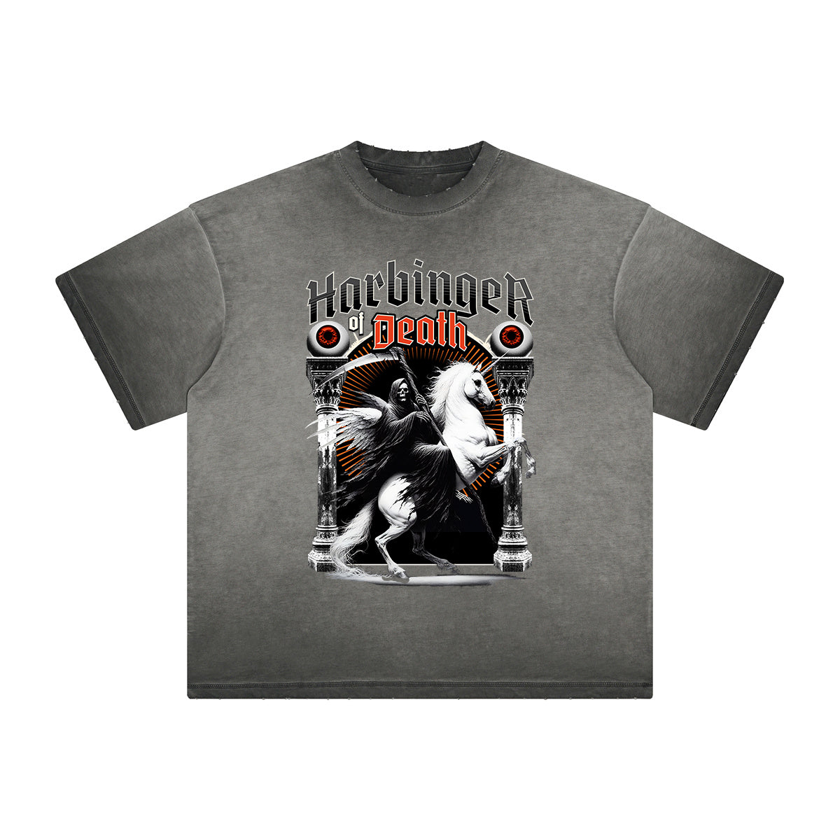 Heavyweight Washed Gothic Death Motif Tee