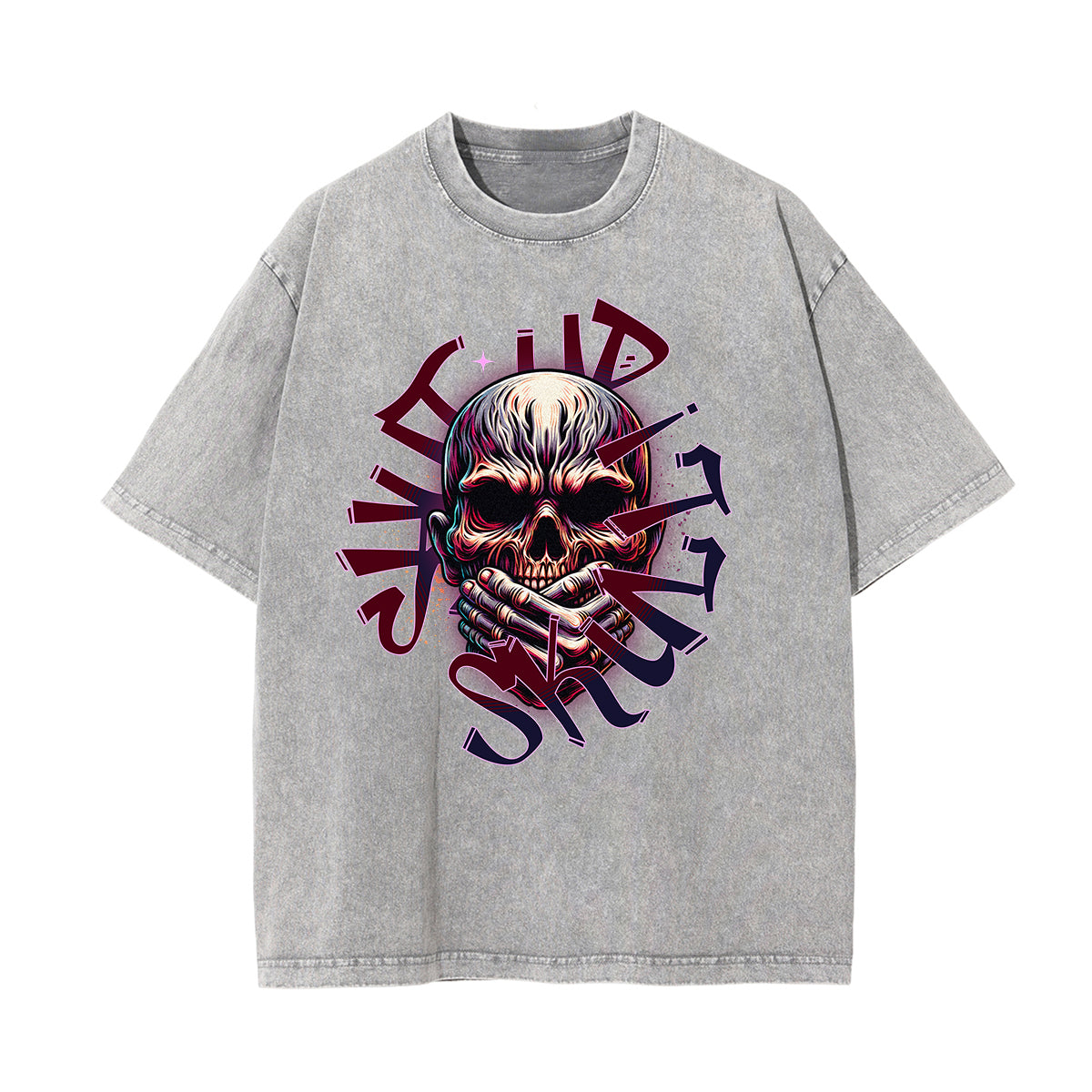 Camiseta gótica con motivo de muerte lavada a la piedra