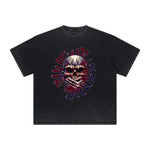 Vintage-Style Frayed Gothic Death Motif Tee