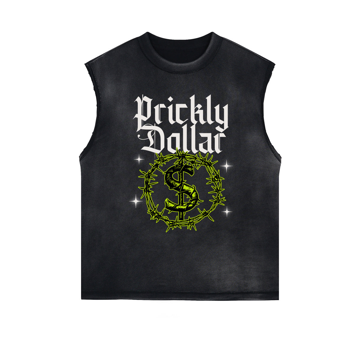 Distressed Gothic Death Motif Tank Top