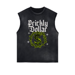 Distressed Gothic Death Motif Tank Top