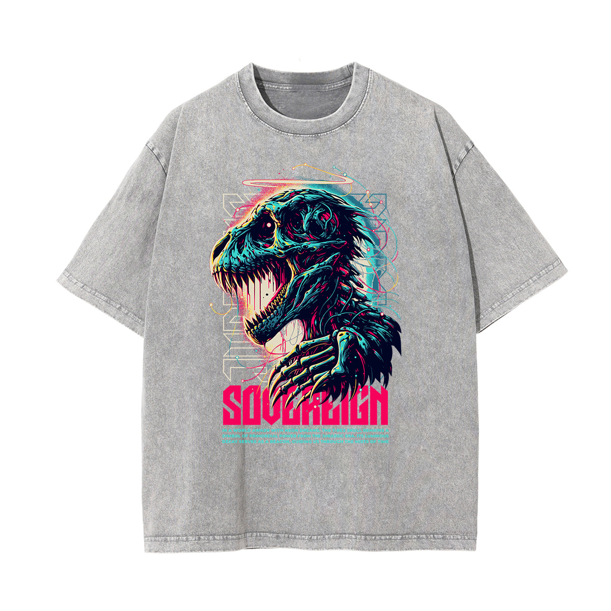 Camiseta gótica con motivo de muerte lavada a la piedra