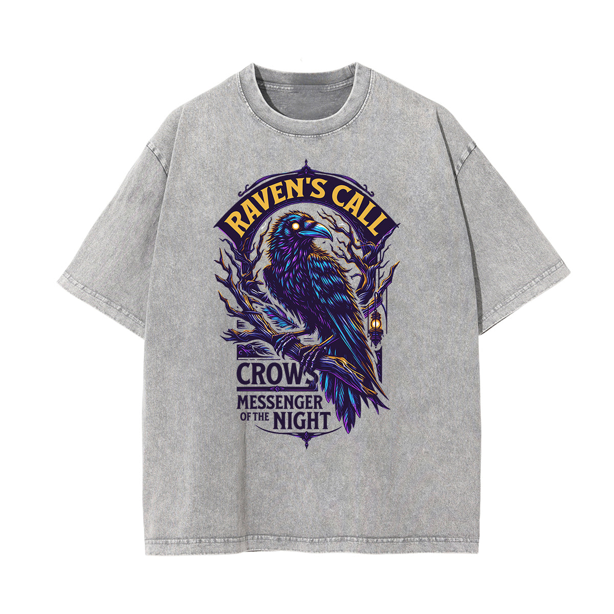 Camiseta gótica con motivo de muerte lavada a la piedra