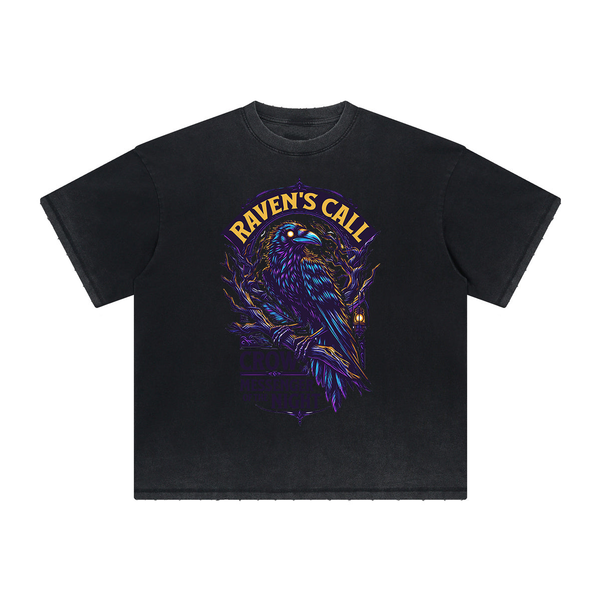 Vintage-Style Frayed Gothic Death Motif Tee